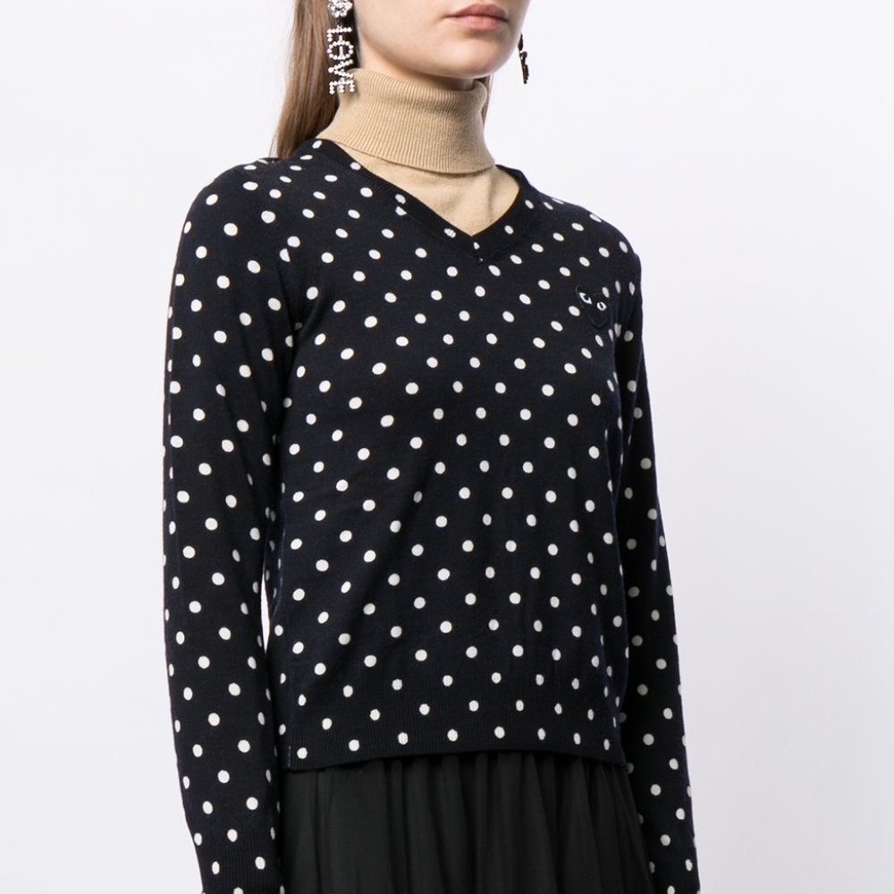 Comme Des Garçons PLAY Polka Dot wool sweater